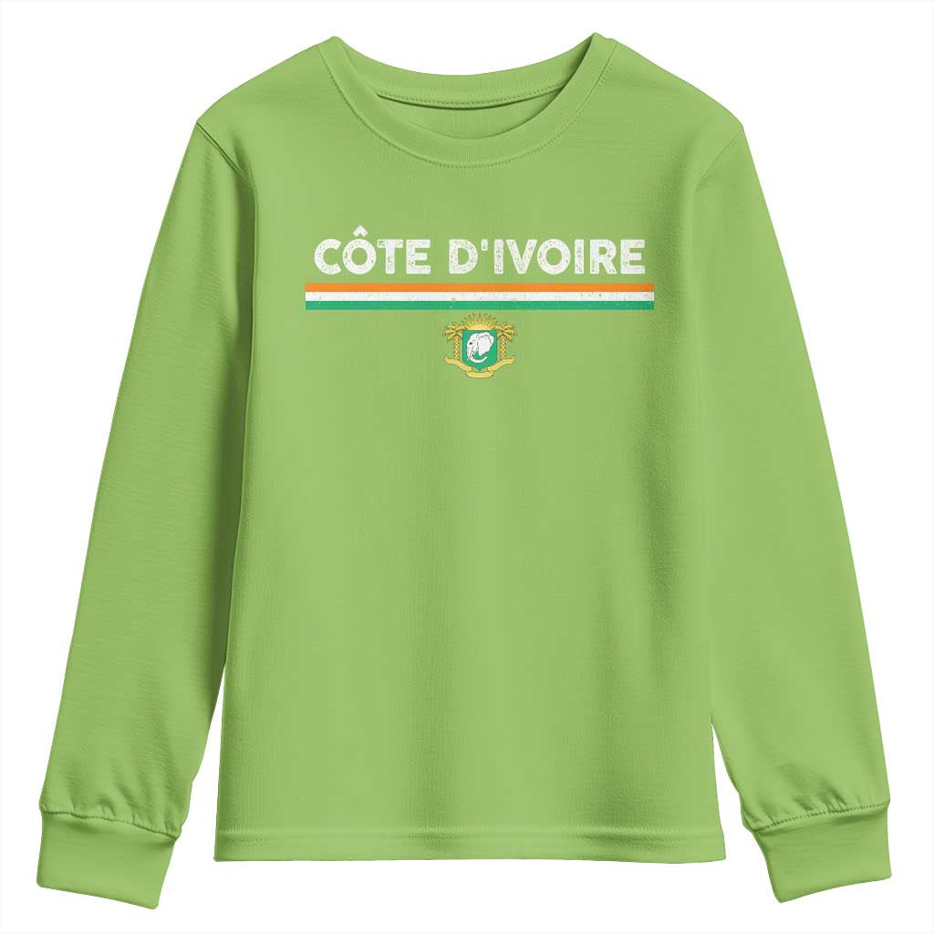 Côte D'ivoire Elephant Sporty Ivory Coast Flag Youth Sweatshirt