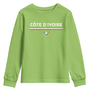 Côte D'ivoire Elephant Sporty Ivory Coast Flag Youth Sweatshirt