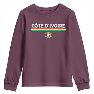 Côte D'ivoire Elephant Sporty Ivory Coast Flag Youth Sweatshirt