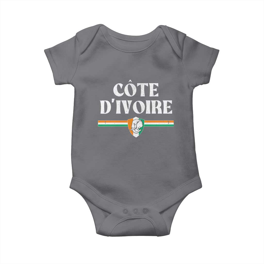 Côte D Ivoire Baby Onesie Flag of Ivory Coast Elephant Crest Football
