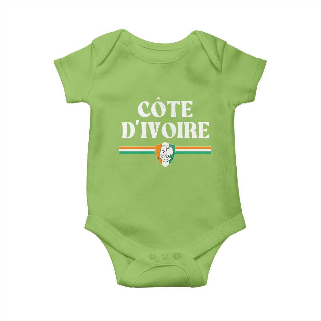 Côte D Ivoire Baby Onesie Flag of Ivory Coast Elephant Crest Football