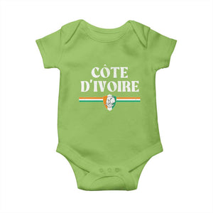 Côte D Ivoire Baby Onesie Flag of Ivory Coast Elephant Crest Football