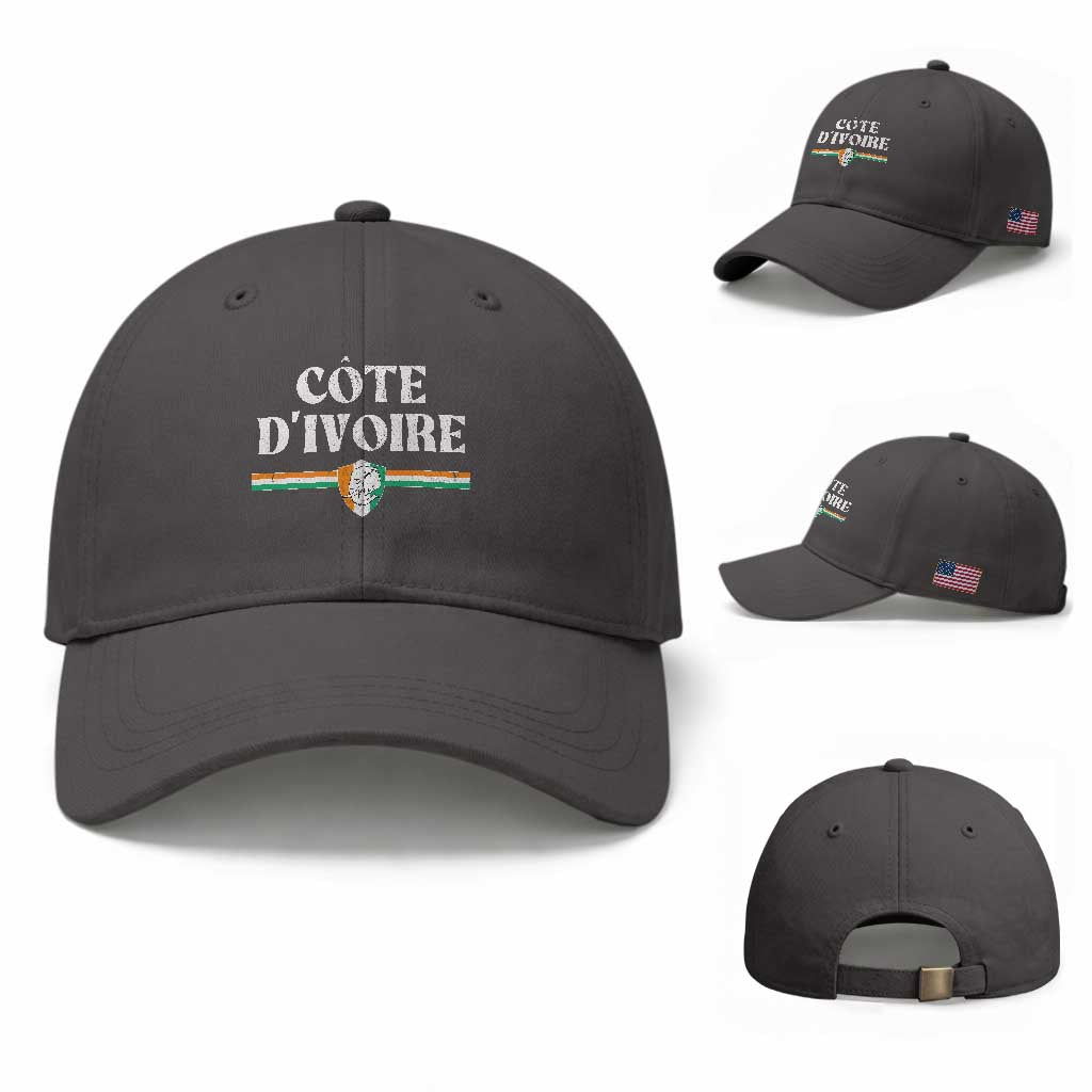 Côte D Ivoire Baseball Cap Flag of Ivory Coast Elephant Crest Football
