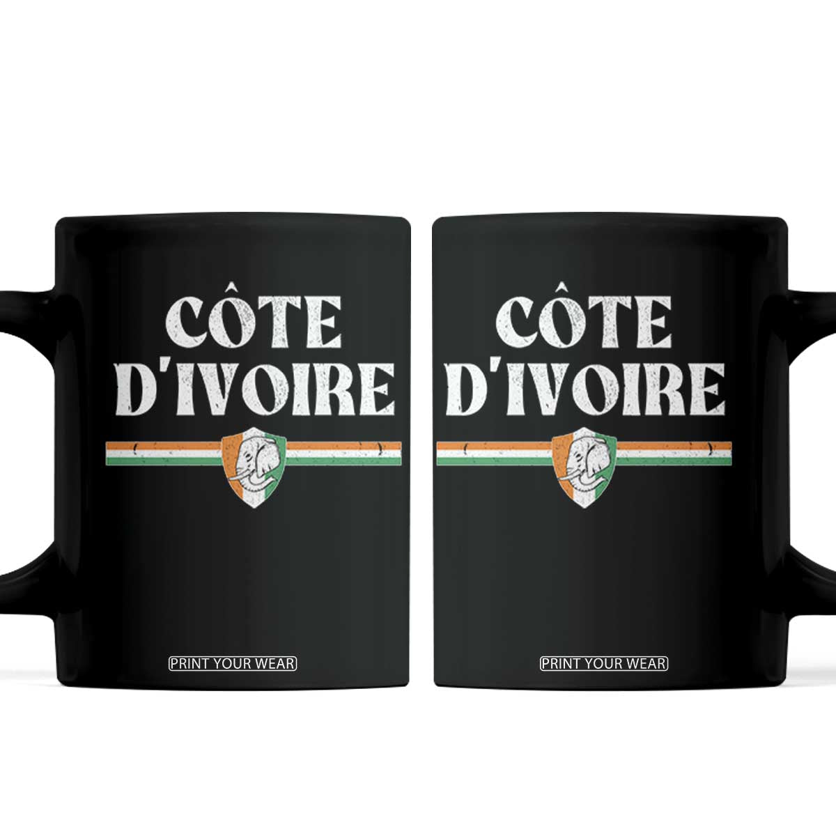 Côte D Ivoire Coffee Mug Flag of Ivory Coast Elephant Crest Football