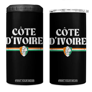 Côte D Ivoire 4 in 1 Can Cooler Tumbler Flag of Ivory Coast Elephant Crest Football