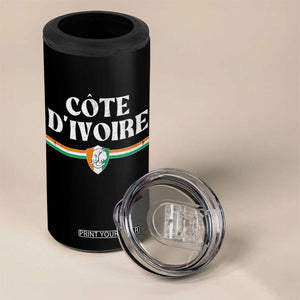 Côte D Ivoire 4 in 1 Can Cooler Tumbler Flag of Ivory Coast Elephant Crest Football