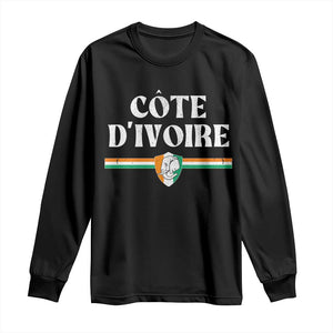 Côte D Ivoire Long Sleeve Shirt Flag of Ivory Coast Elephant Crest Football
