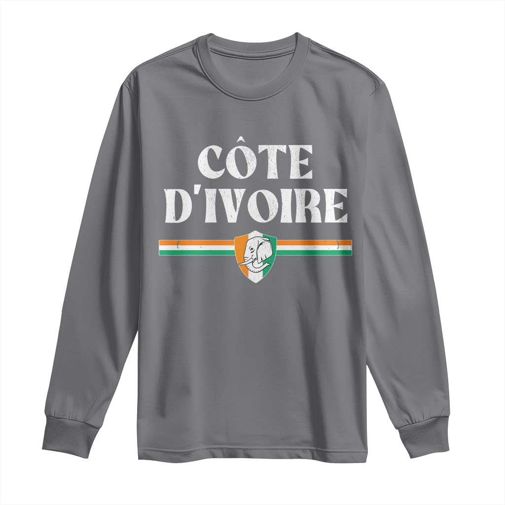 Côte D Ivoire Long Sleeve Shirt Flag of Ivory Coast Elephant Crest Football