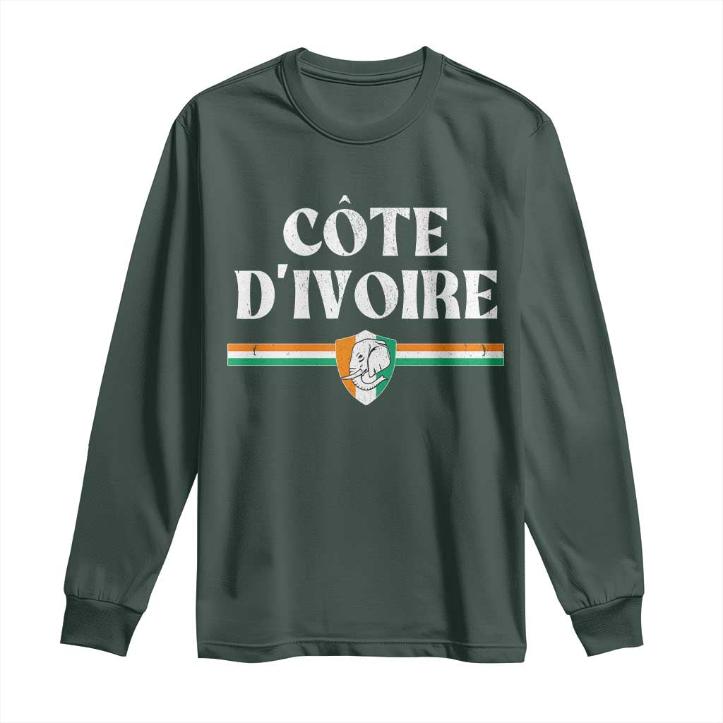 Côte D Ivoire Long Sleeve Shirt Flag of Ivory Coast Elephant Crest Football