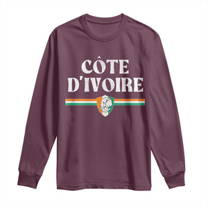 Côte D Ivoire Long Sleeve Shirt Flag of Ivory Coast Elephant Crest Football