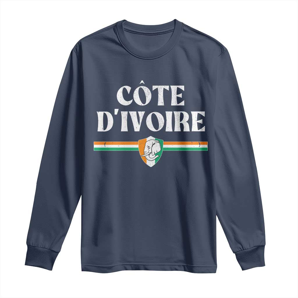 Côte D Ivoire Long Sleeve Shirt Flag of Ivory Coast Elephant Crest Football