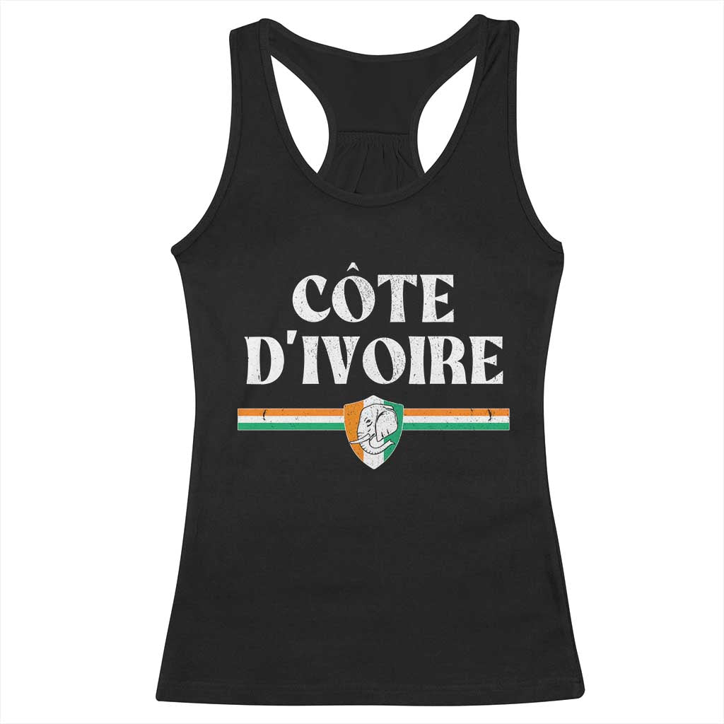 Côte D Ivoire Racerback Tank Top Flag of Ivory Coast Elephant Crest Football
