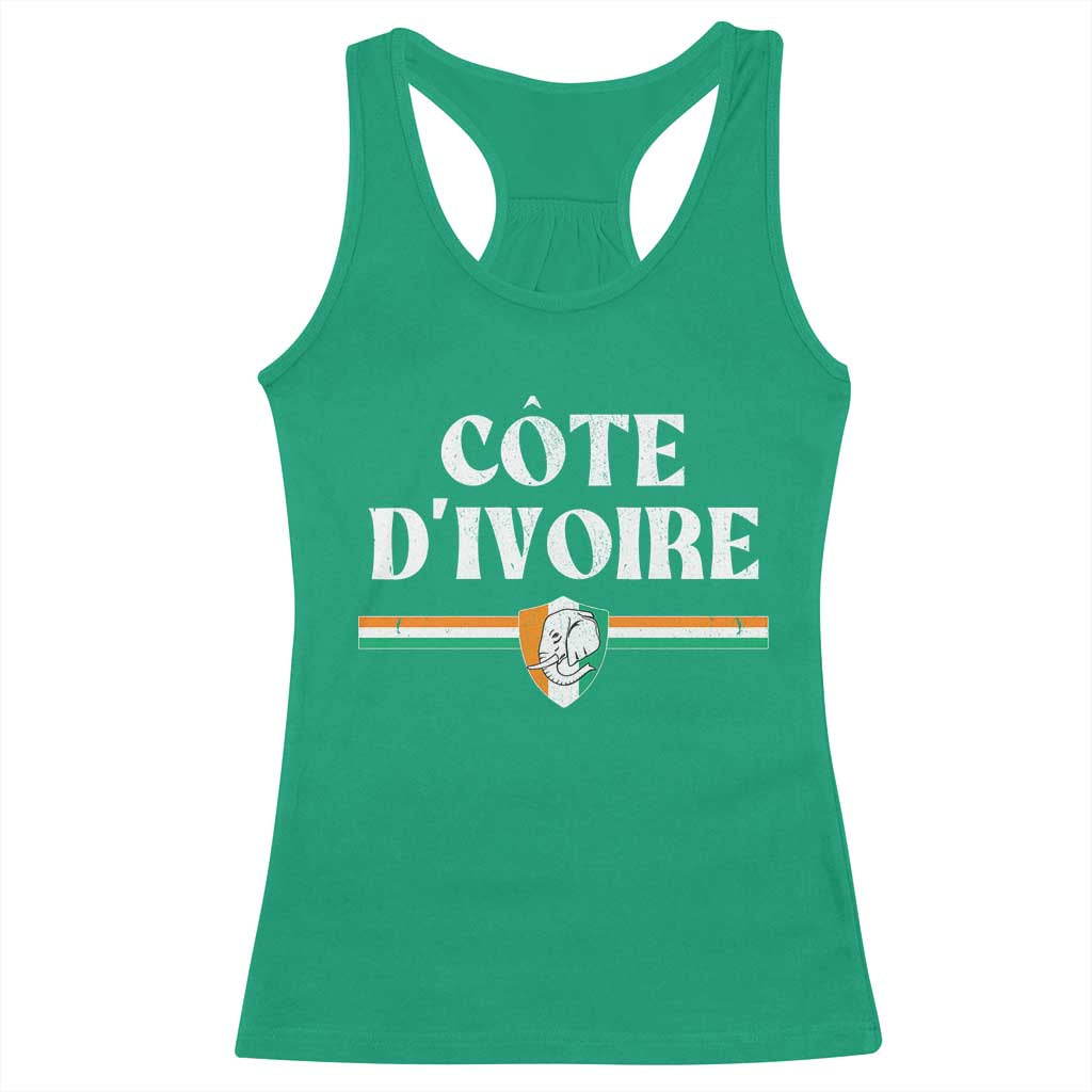 Côte D Ivoire Racerback Tank Top Flag of Ivory Coast Elephant Crest Football