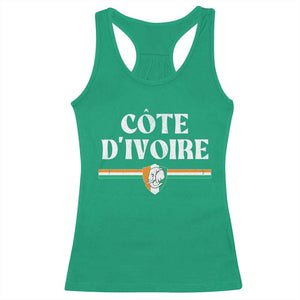 Côte D Ivoire Racerback Tank Top Flag of Ivory Coast Elephant Crest Football