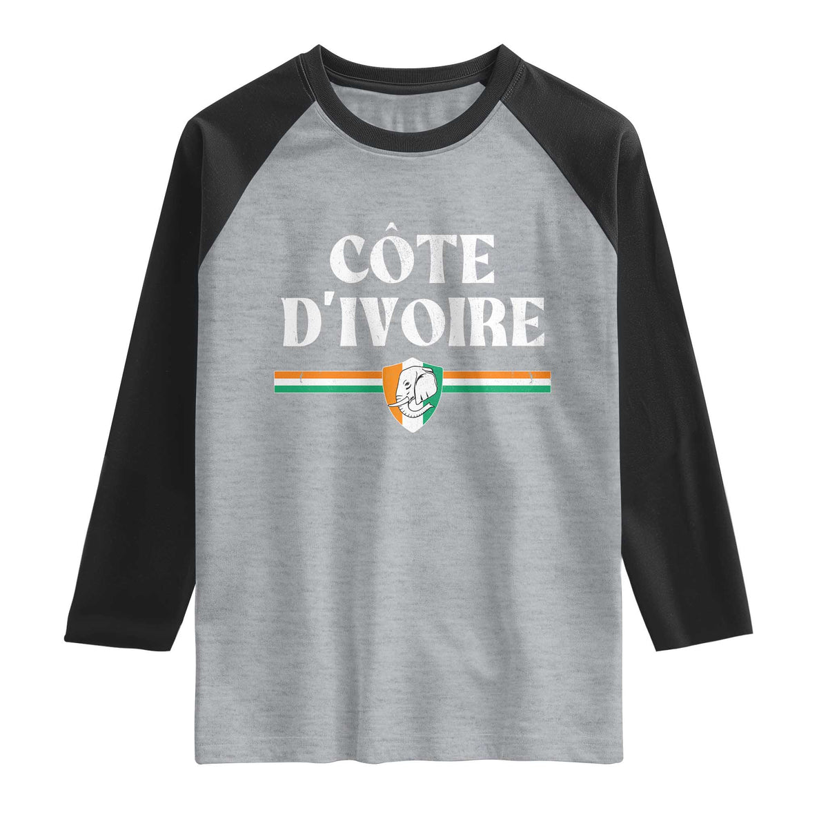 Côte D Ivoire Raglan Shirt Flag of Ivory Coast Elephant Crest Football