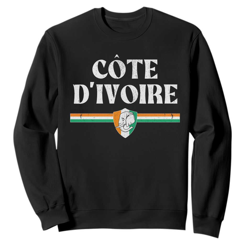 Côte D Ivoire Sweatshirt Flag of Ivory Coast Elephant Crest Football