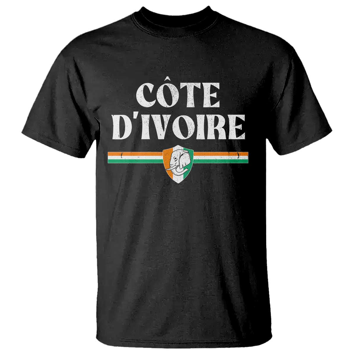 Côte D Ivoire T Shirt Flag of Ivory Coast Elephant Crest Football