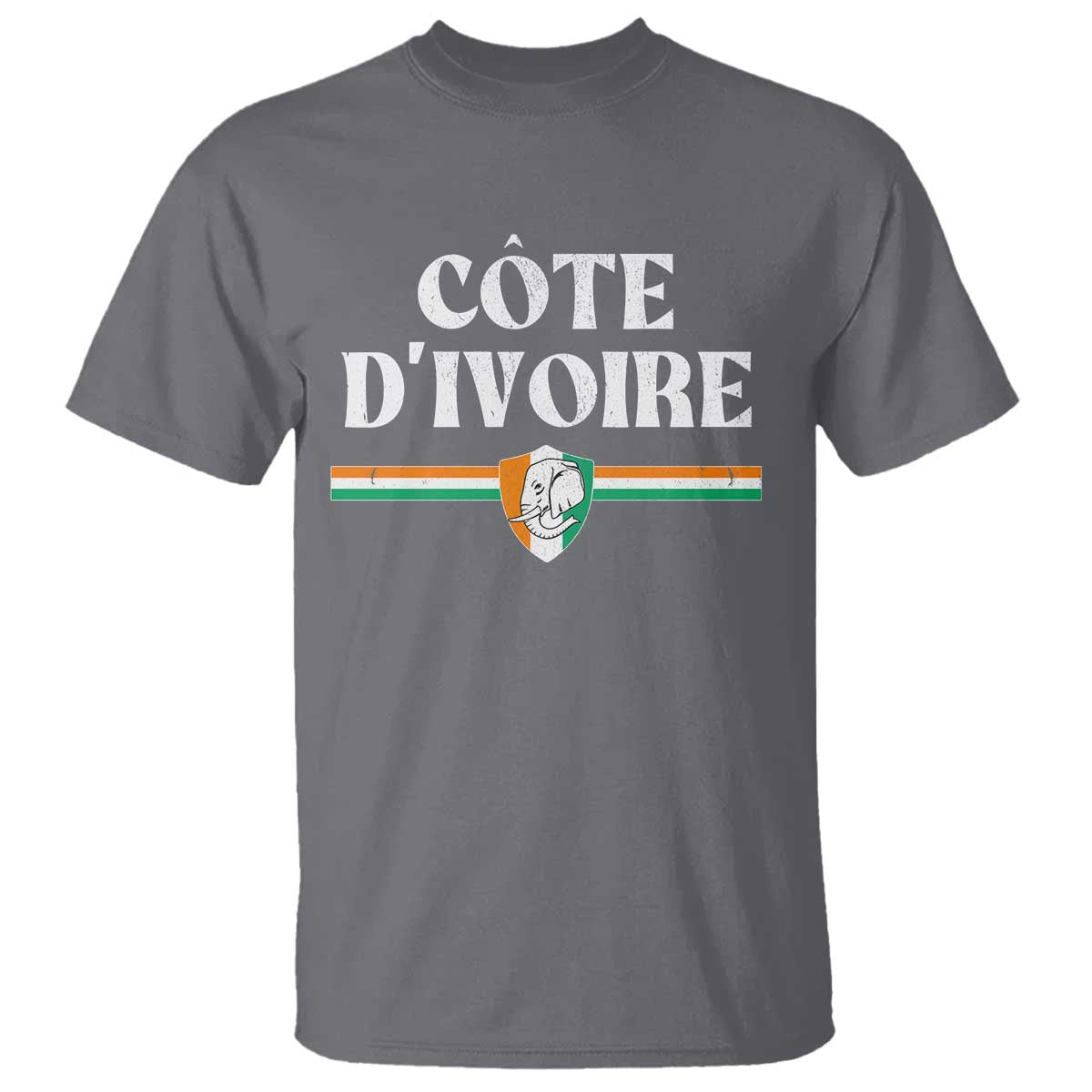 Côte D Ivoire T Shirt Flag of Ivory Coast Elephant Crest Football