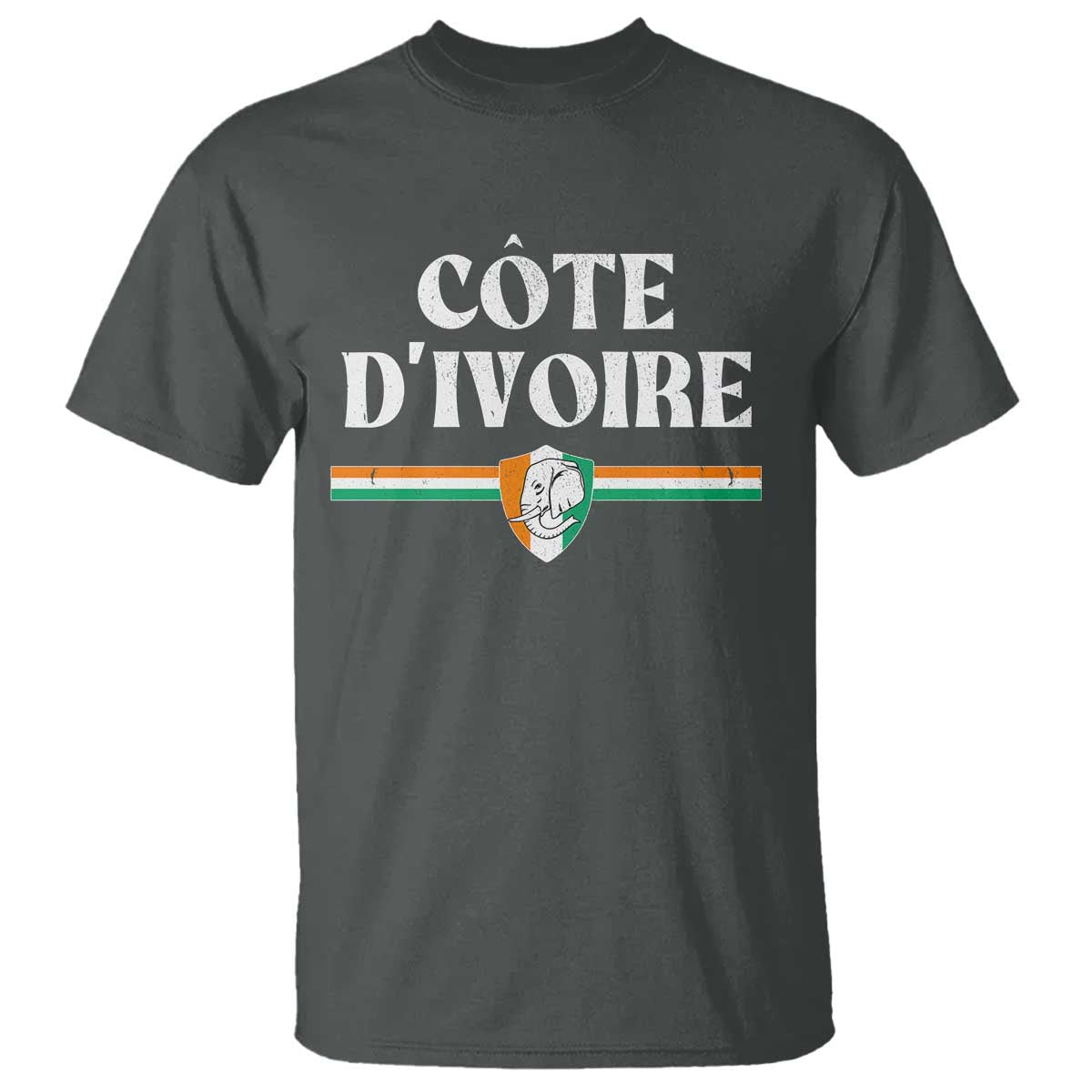 Côte D Ivoire T Shirt Flag of Ivory Coast Elephant Crest Football