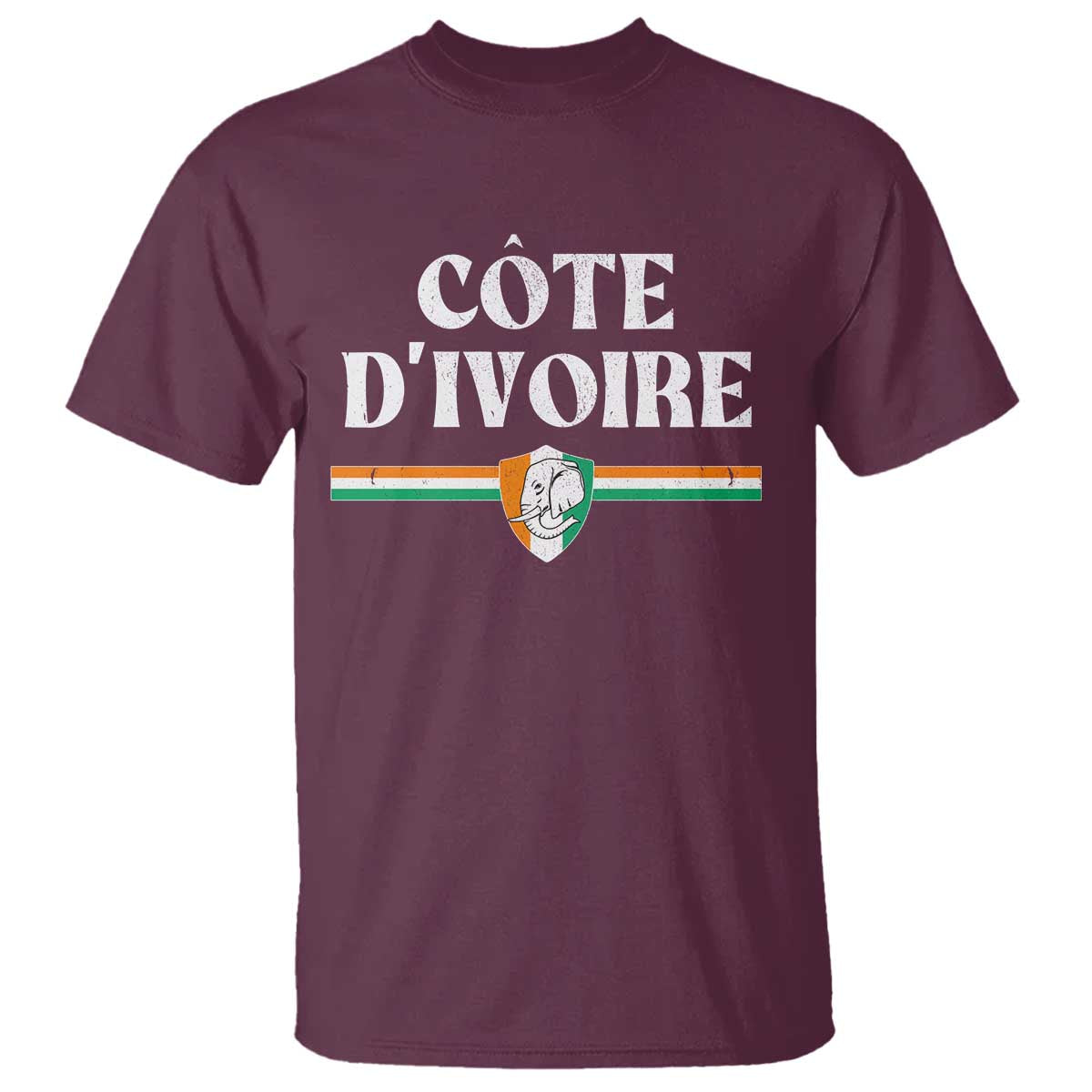 Côte D Ivoire T Shirt Flag of Ivory Coast Elephant Crest Football