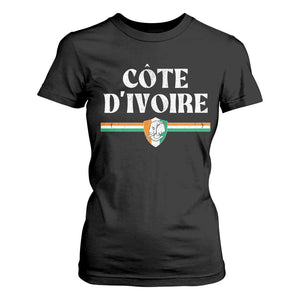 Côte D Ivoire T Shirt For Women Flag of Ivory Coast Elephant Crest Football