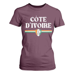 Côte D Ivoire T Shirt For Women Flag of Ivory Coast Elephant Crest Football