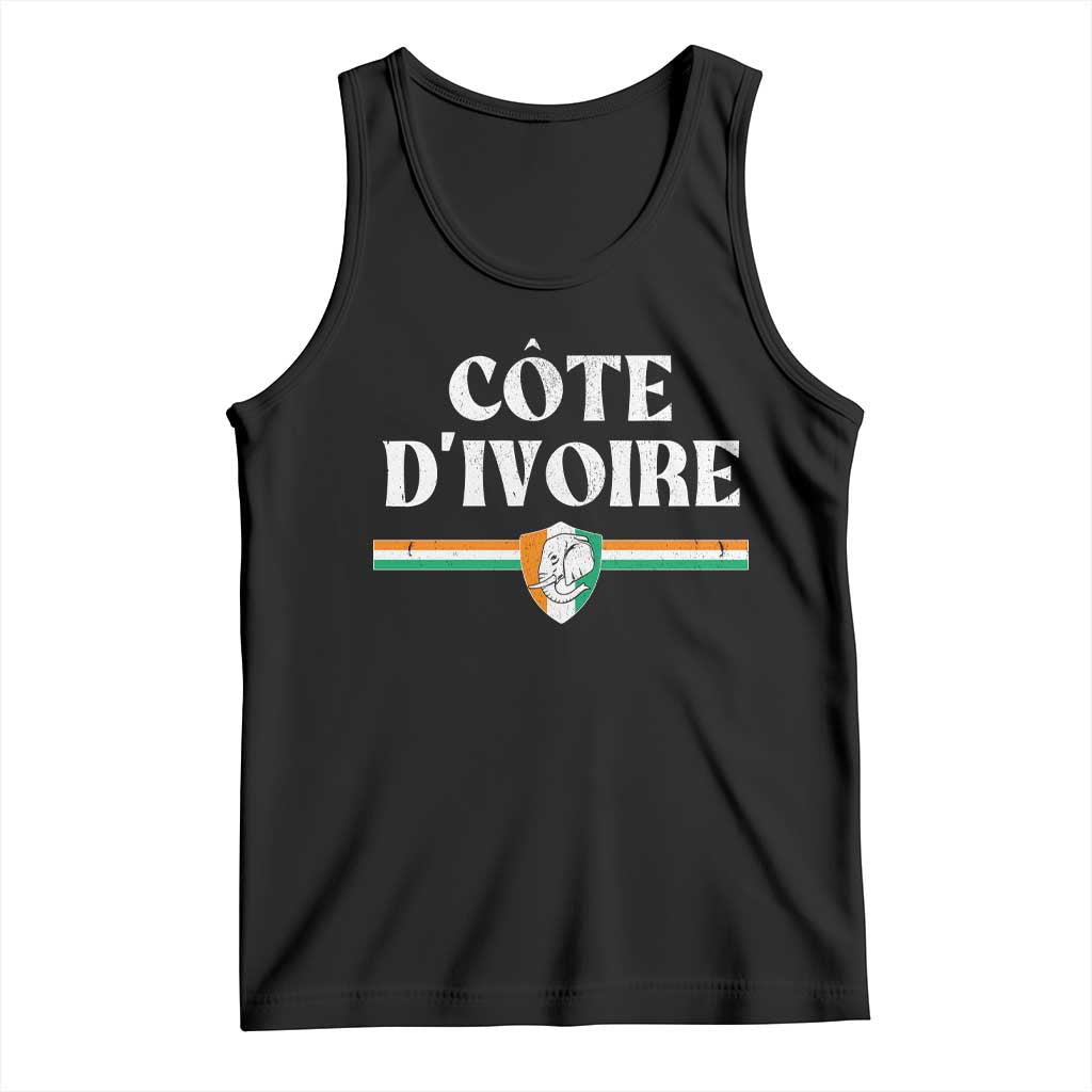 Côte D Ivoire Tank Top Flag of Ivory Coast Elephant Crest Football TS11 Black Print Your Wear