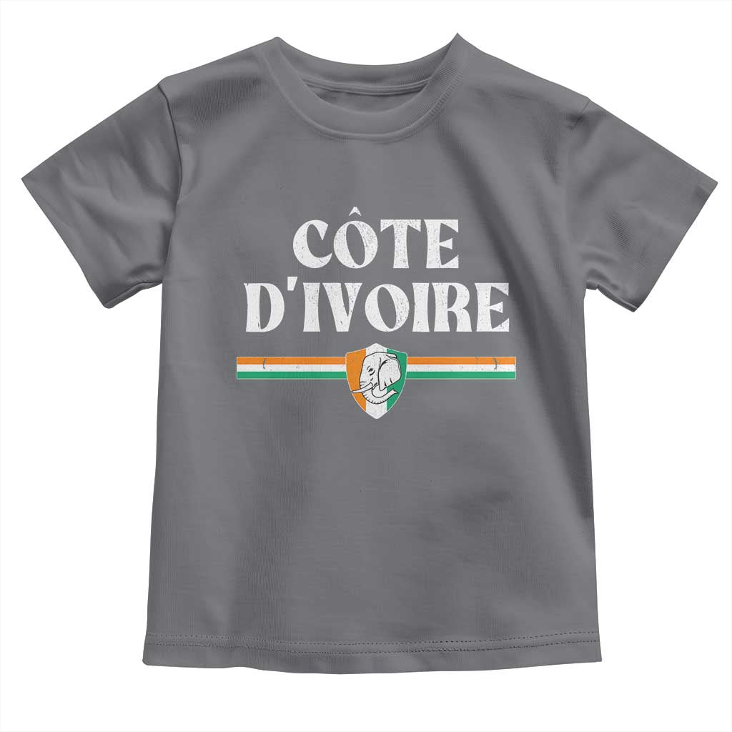 Côte D Ivoire Toddler T Shirt Flag of Ivory Coast Elephant Crest Football
