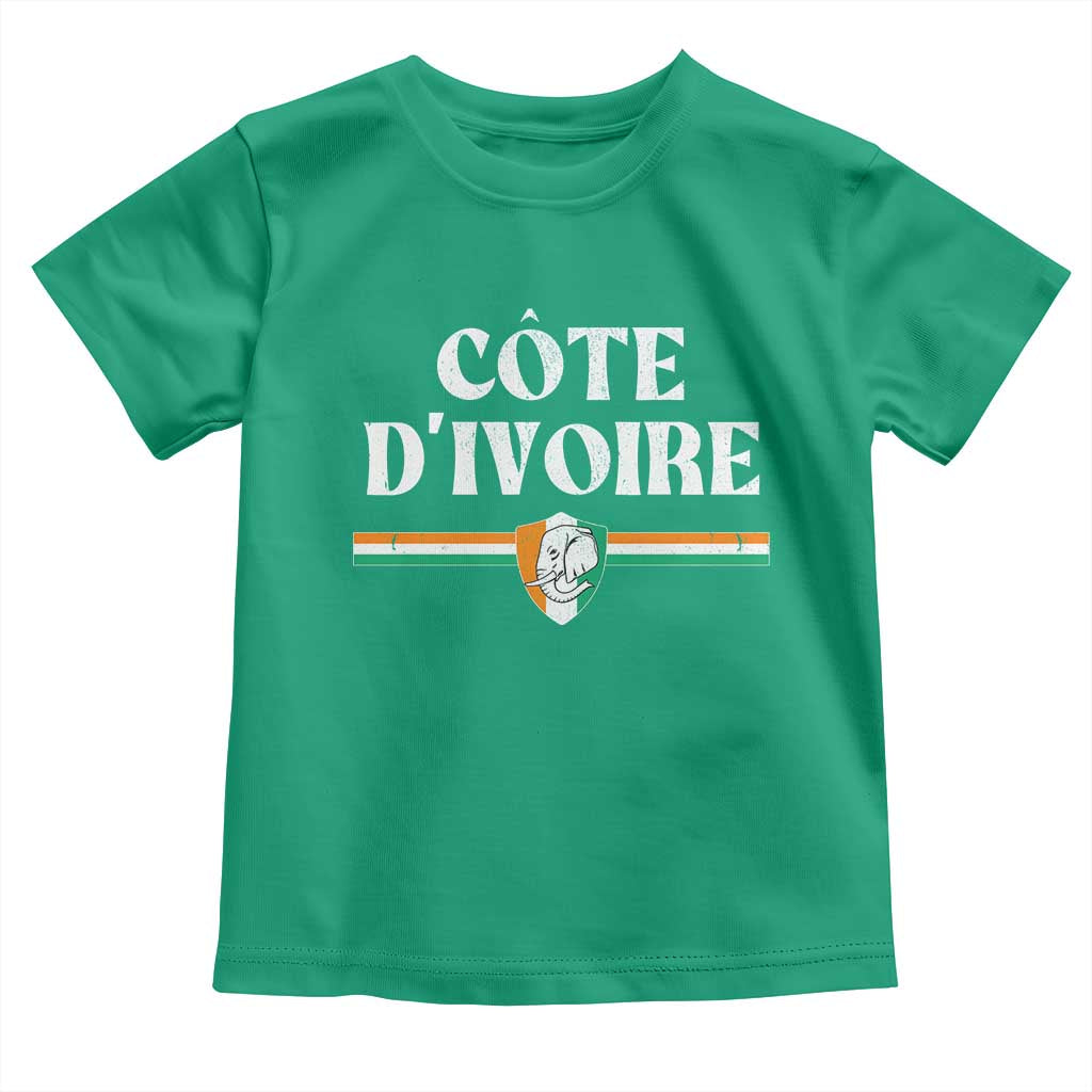 Côte D Ivoire Toddler T Shirt Flag of Ivory Coast Elephant Crest Football