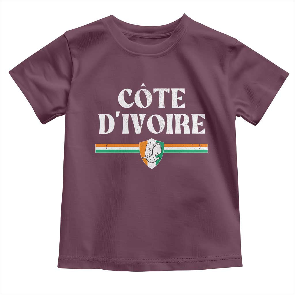 Côte D Ivoire Toddler T Shirt Flag of Ivory Coast Elephant Crest Football