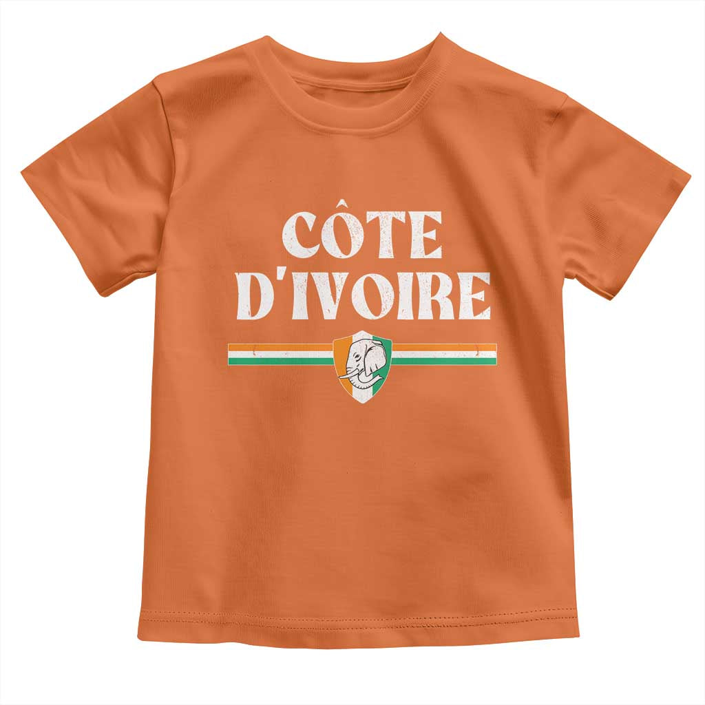 Côte D Ivoire Toddler T Shirt Flag of Ivory Coast Elephant Crest Football TS11 Orange Print Your Wear