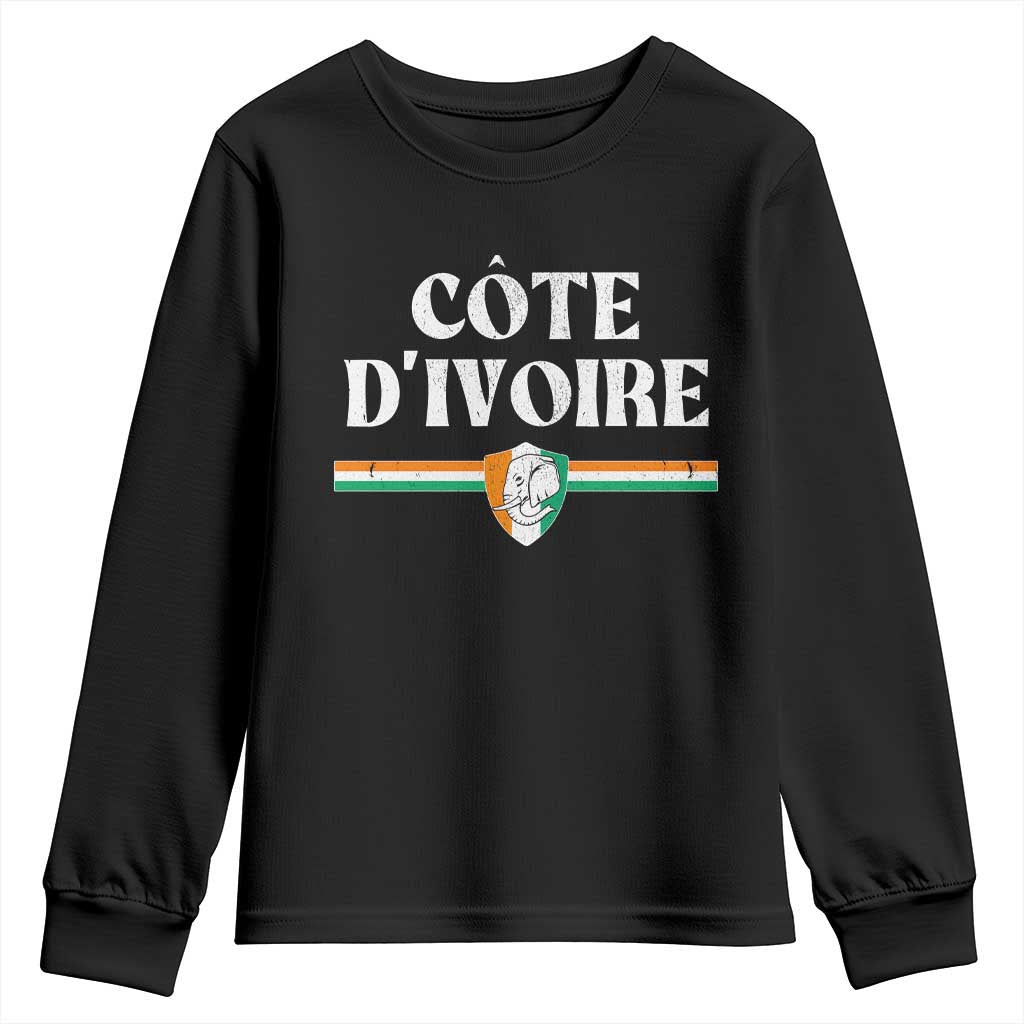 Côte D Ivoire Youth Sweatshirt Flag of Ivory Coast Elephant Crest Football