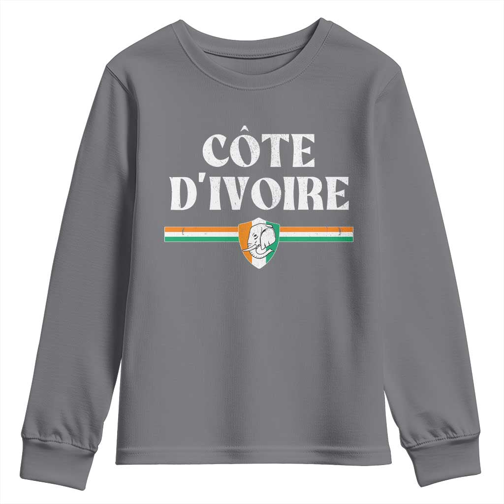 Côte D Ivoire Youth Sweatshirt Flag of Ivory Coast Elephant Crest Football