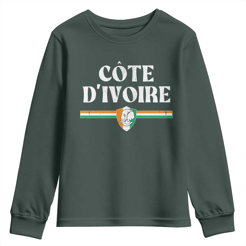 Côte D Ivoire Youth Sweatshirt Flag of Ivory Coast Elephant Crest Football