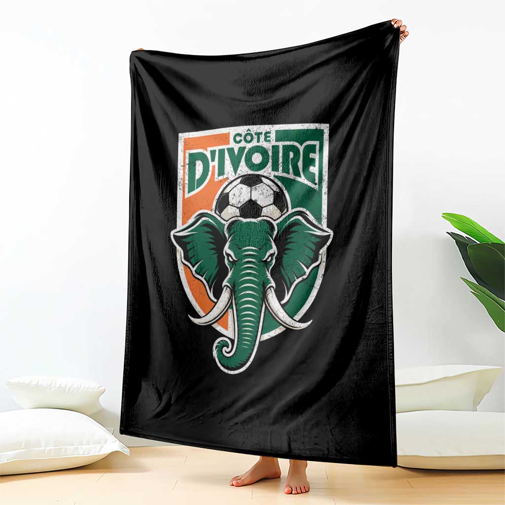 Côte D'ivoire Classic Ivory Coast Elephant Football Throw Blanket Ivorians Pride TS11 Print Your Wear