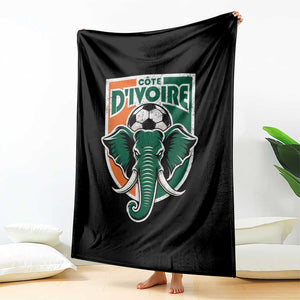 Côte D'ivoire Classic Ivory Coast Elephant Football Throw Blanket Ivorians Pride TS11 Print Your Wear