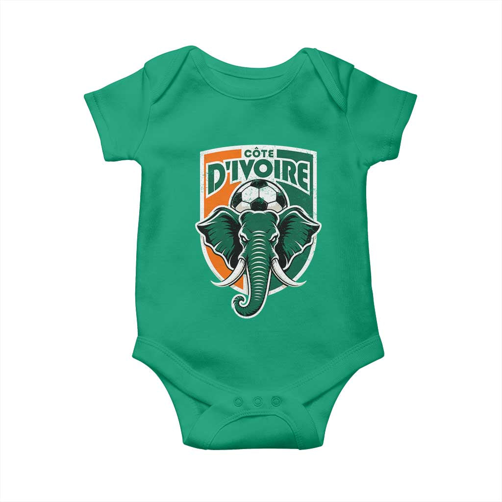 Côte D'ivoire Classic Ivory Coast Elephant Football Baby Onesie Ivorians Pride