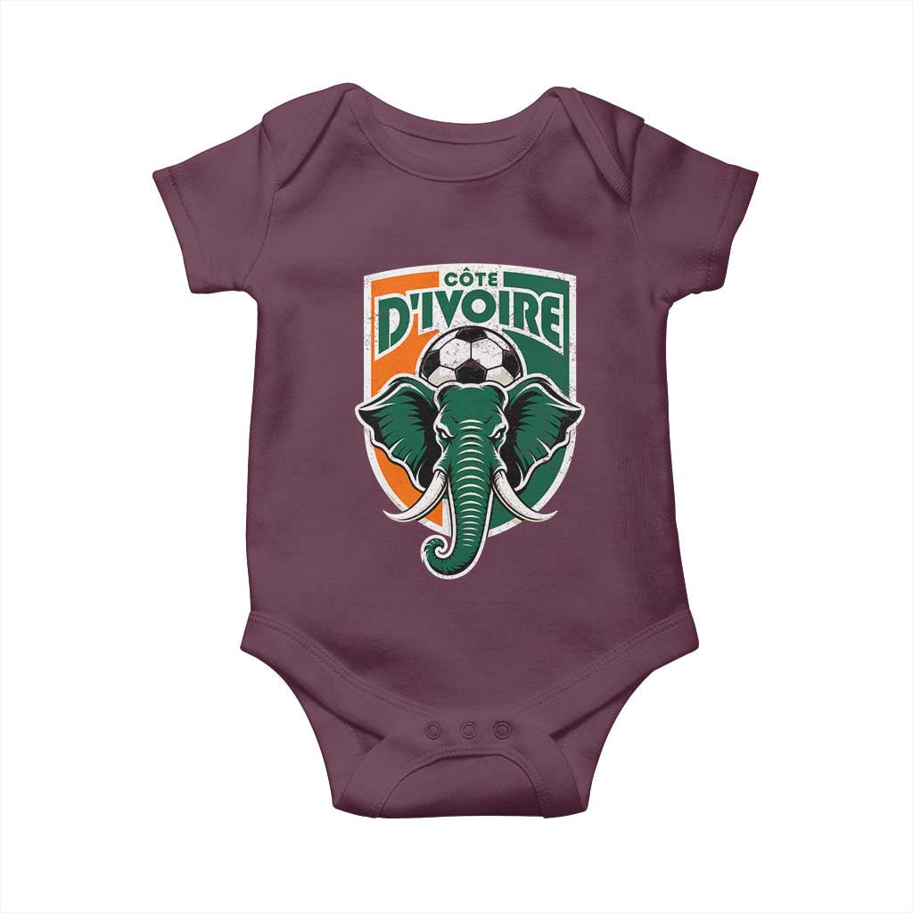 Côte D'ivoire Classic Ivory Coast Elephant Football Baby Onesie Ivorians Pride