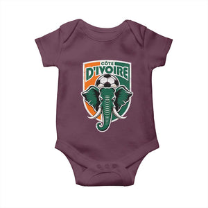 Côte D'ivoire Classic Ivory Coast Elephant Football Baby Onesie Ivorians Pride