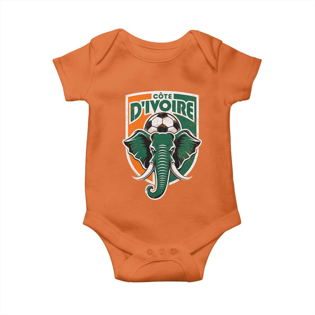 Côte D'ivoire Classic Ivory Coast Elephant Football Baby Onesie Ivorians Pride
