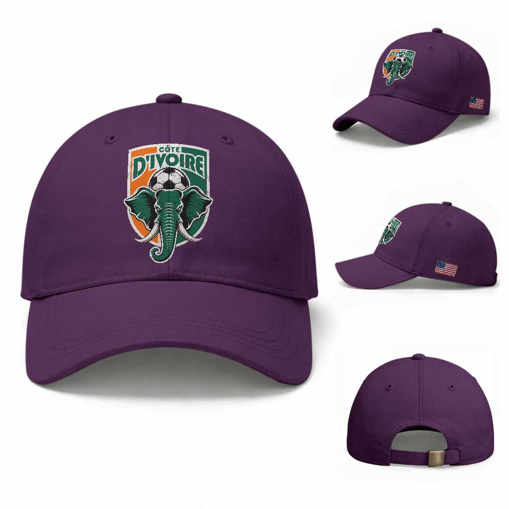 Côte D'ivoire Classic Ivory Coast Elephant Football Baseball Cap Ivorians Pride