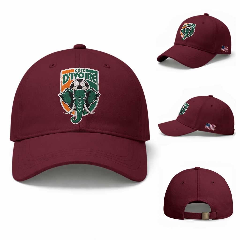 Côte D'ivoire Classic Ivory Coast Elephant Football Baseball Cap Ivorians Pride