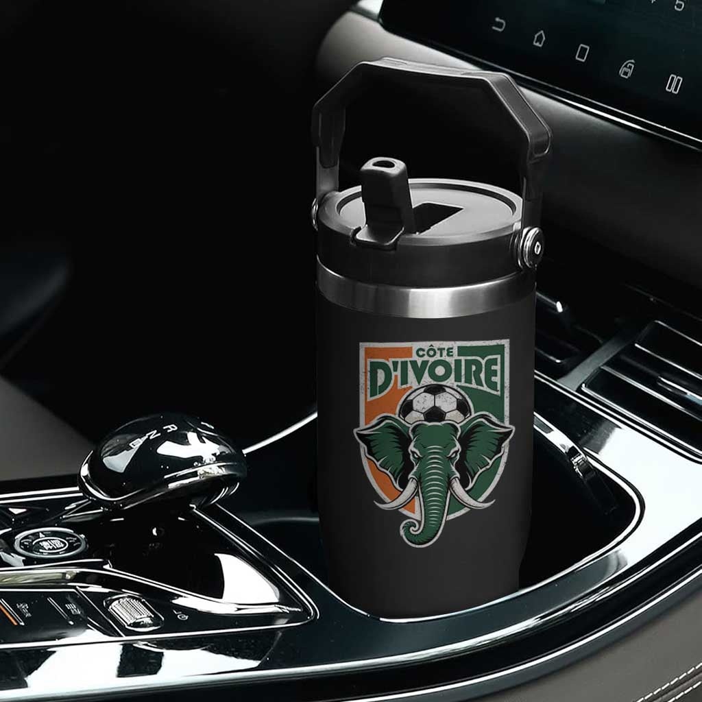 Côte D'ivoire Classic Ivory Coast Elephant Football Flip Straw Tumbler Ivorians Pride TS11 Print Your Wear