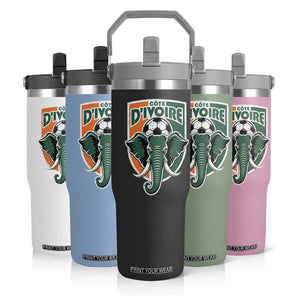 Côte D'ivoire Classic Ivory Coast Elephant Football Flip Straw Tumbler Ivorians Pride TS11 Print Your Wear