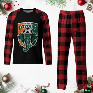 Côte D'ivoire Classic Ivory Coast Elephant Football Plaid Pajama Set Ivorians Pride