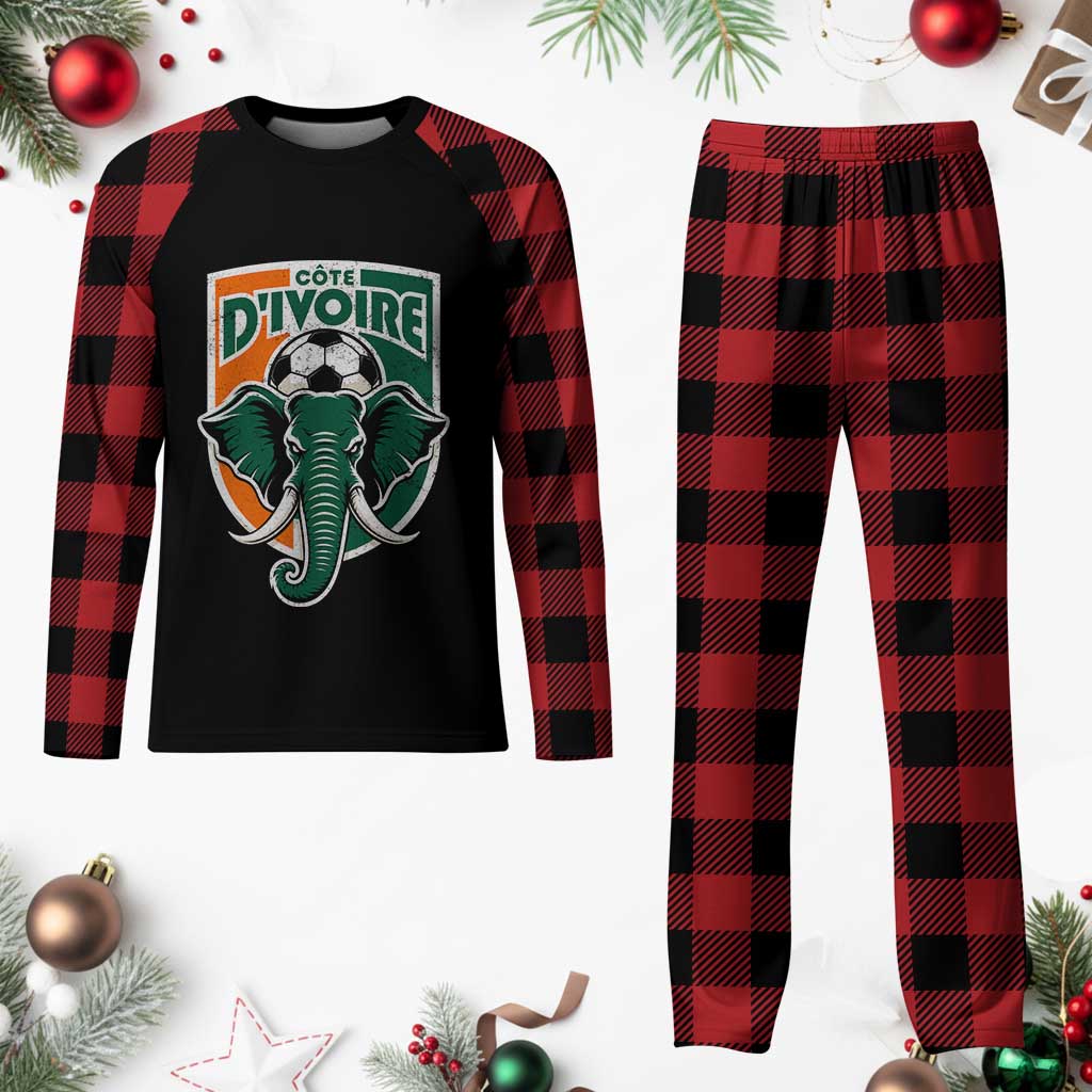Côte D'ivoire Classic Ivory Coast Elephant Football Plaid Pajama Set Ivorians Pride TS11 Buffalo Plaid Print Your Wear