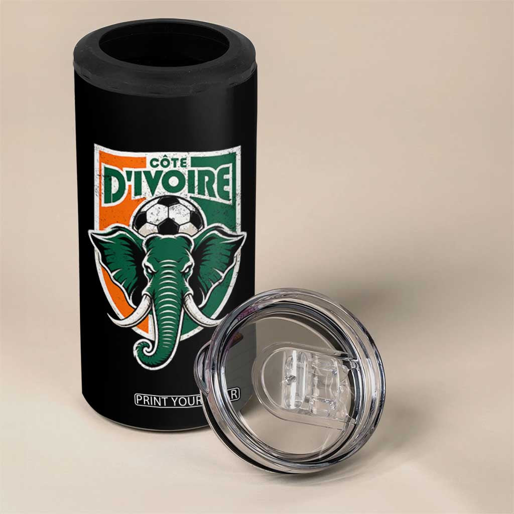 Côte D'ivoire Classic Ivory Coast Elephant Football 4 in 1 Can Cooler Tumbler Ivorians Pride TS11 Print Your Wear