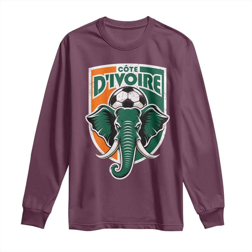 Côte D'ivoire Classic Ivory Coast Elephant Football Long Sleeve Shirt Ivorians Pride