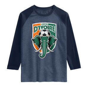 Côte D'ivoire Classic Ivory Coast Elephant Football Raglan Shirt Ivorians Pride