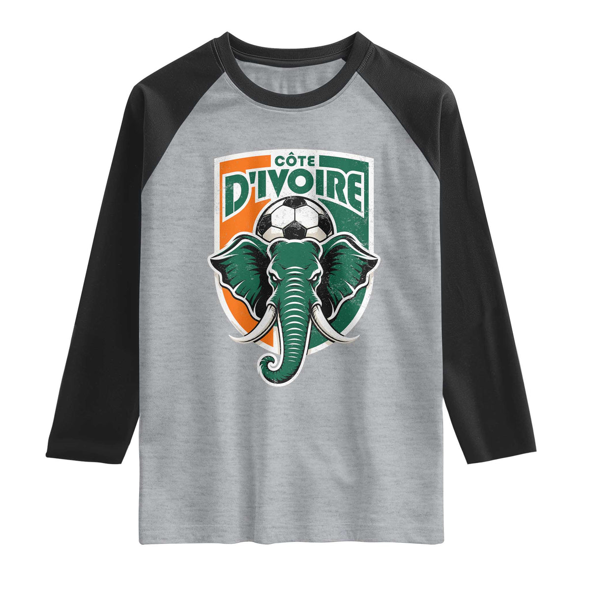 Côte D'ivoire Classic Ivory Coast Elephant Football Raglan Shirt Ivorians Pride